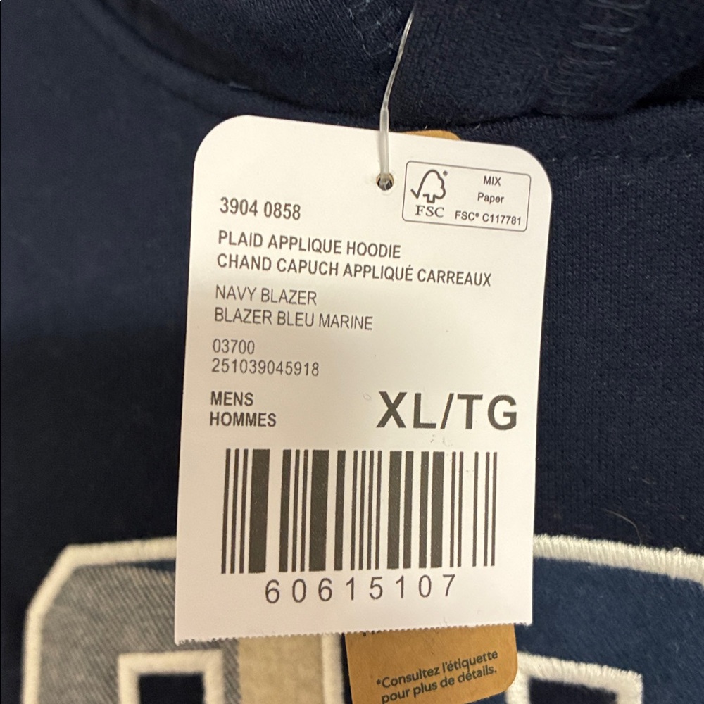ROOTS Navy blazer plaid appliqué hoodie - Picture 2 of 3